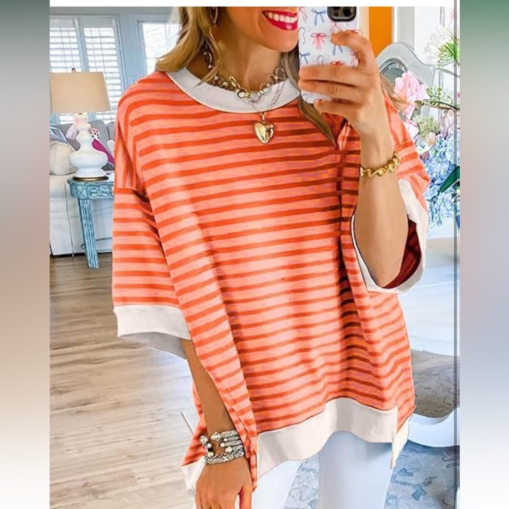 Oversized Tshirt short sleeve blouse top